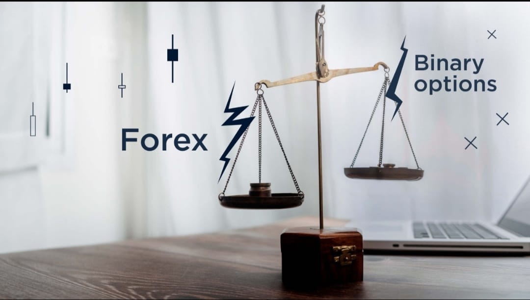 Ilustrasi memilih antara forex atau binary option. 