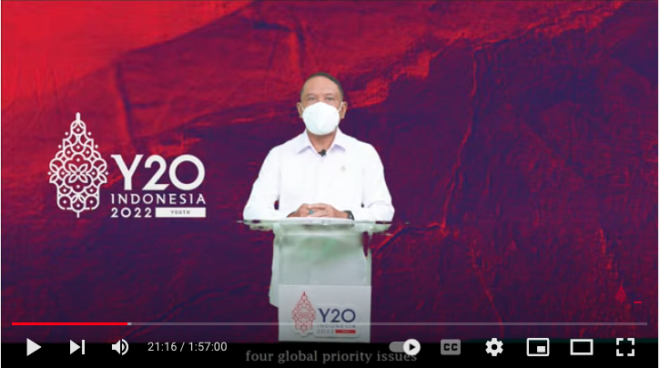 Menpora Zainudin Amali dalam Kick off Meeting Y20 Indonesia 2022, Sabtu (19/2).