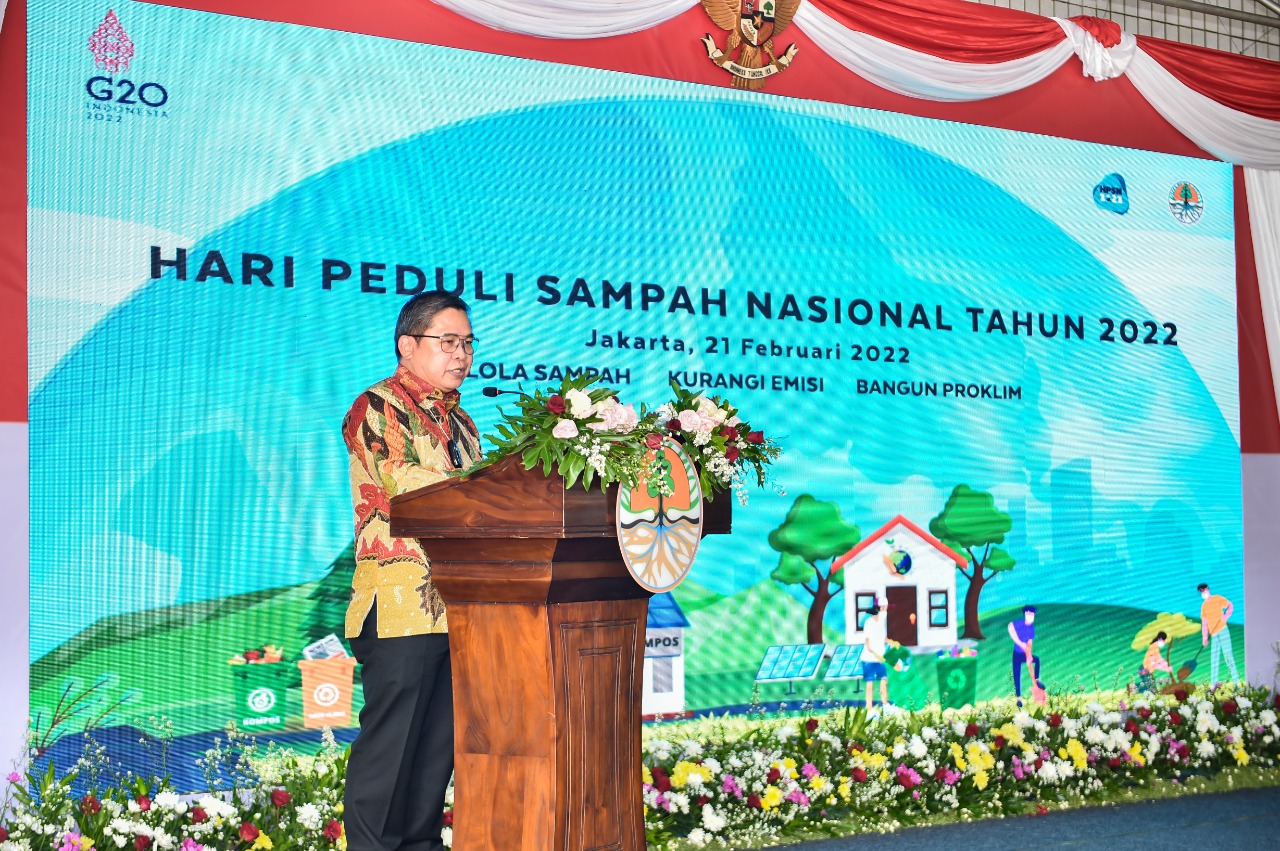 Puncak peringatan HPSN tahun 2022 secara nasional dilaksanakan, Senin (21/2) secara daring dan luring, yang dihadiri Wamen LHK Alue Dohong.