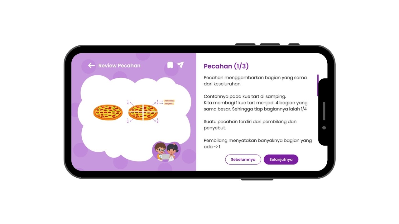 Ilustrasi pembelajaran dengan aplikasi Zeniusland hasil kolaborasi dengan Disney