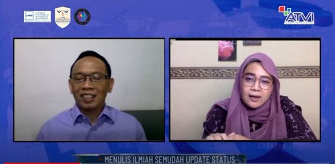 Acara Teras LPPM ATVI  bertema “Menulis Ilmiah Semudah Update Status” melalui zoom.