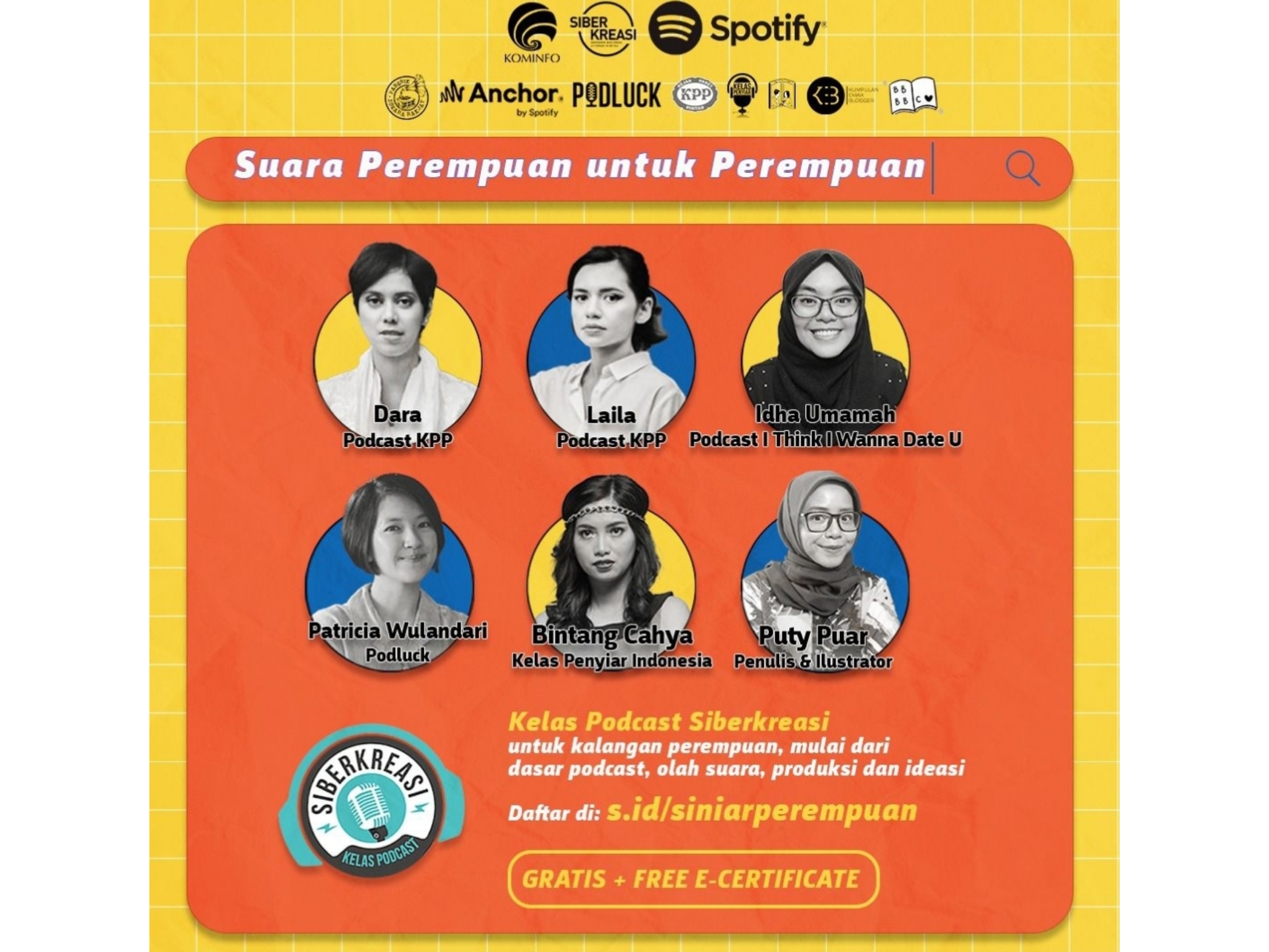 Siberkreasi membuat kelas podcaster gratis.