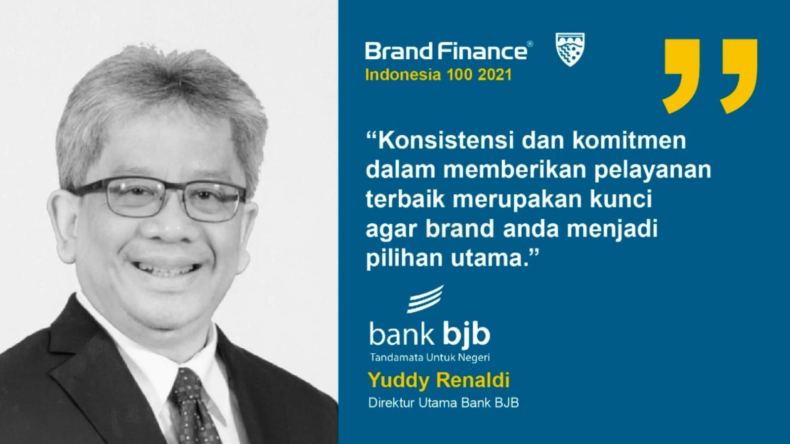 Bank bjb meraih penghargaan Top 100 Most Valuable Brands dari Brand Finance Indonesia dan Majalah Investor - Berita Satu Media Holdings.