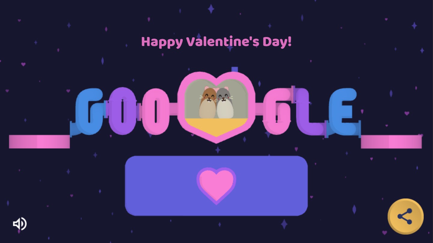 Mini game Valentine di Google Doodle
