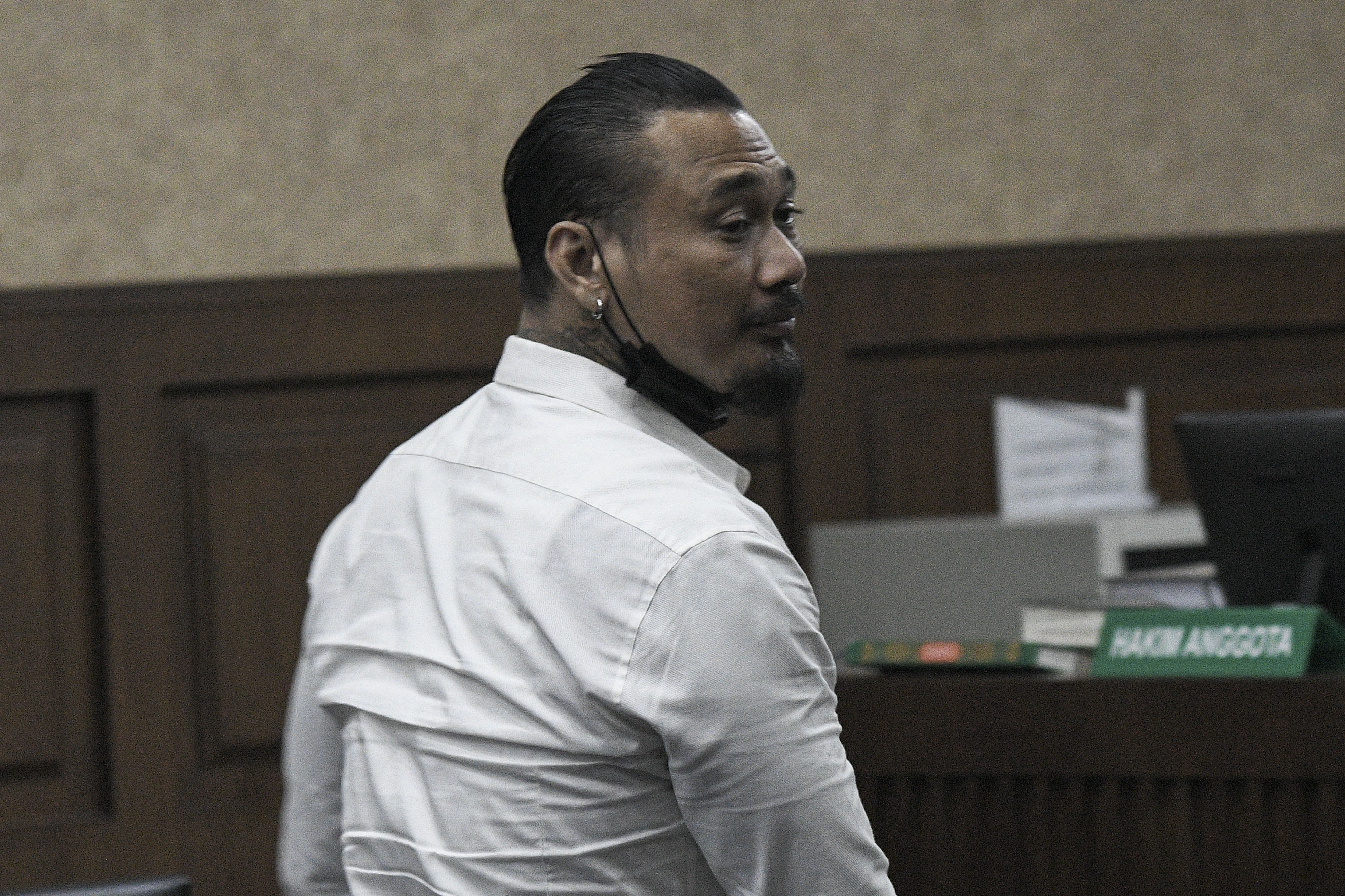 Terdakwa musisi I Gede Ari Astina atau Jerinx