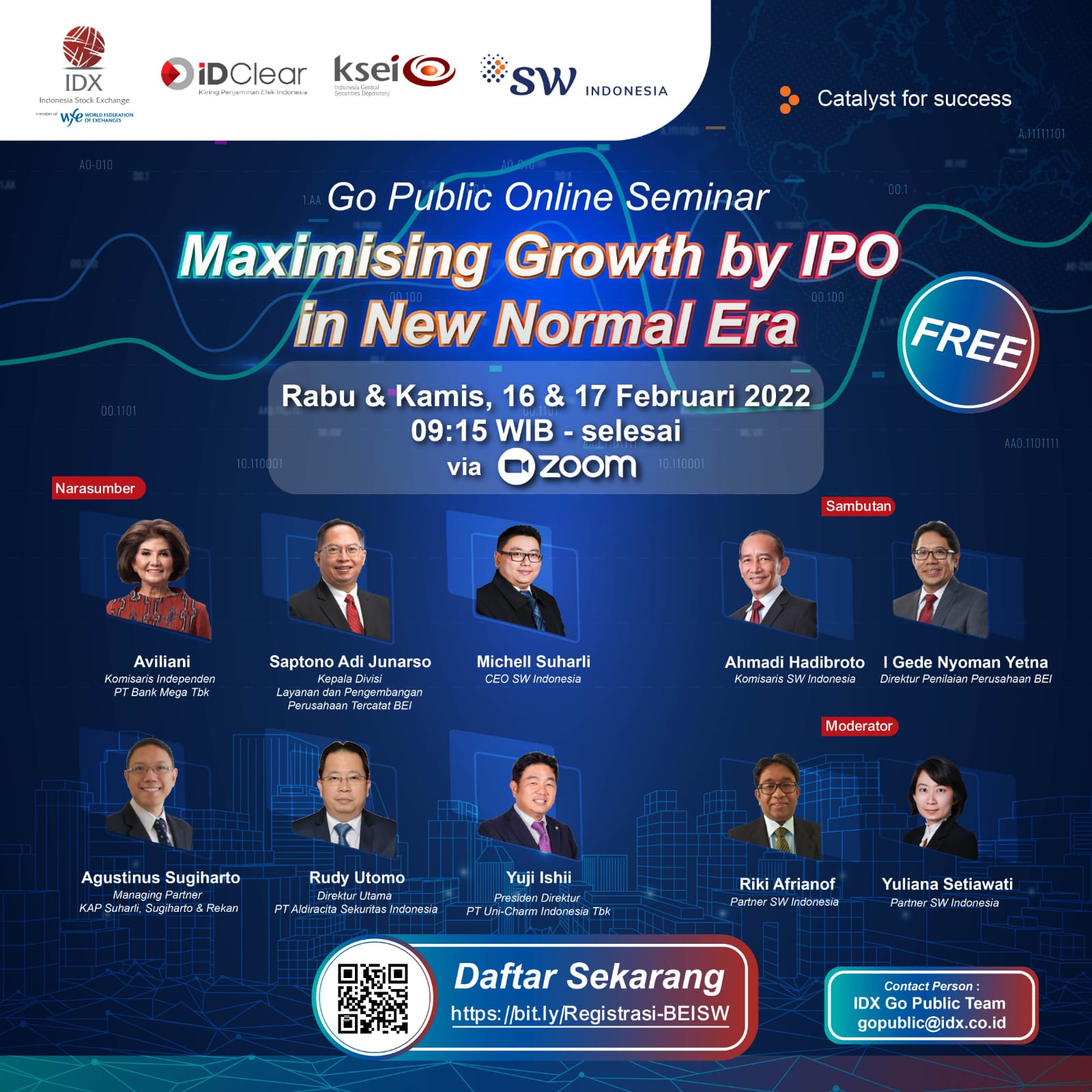 Daftar pembicara pada seminar yang digelar BEI.