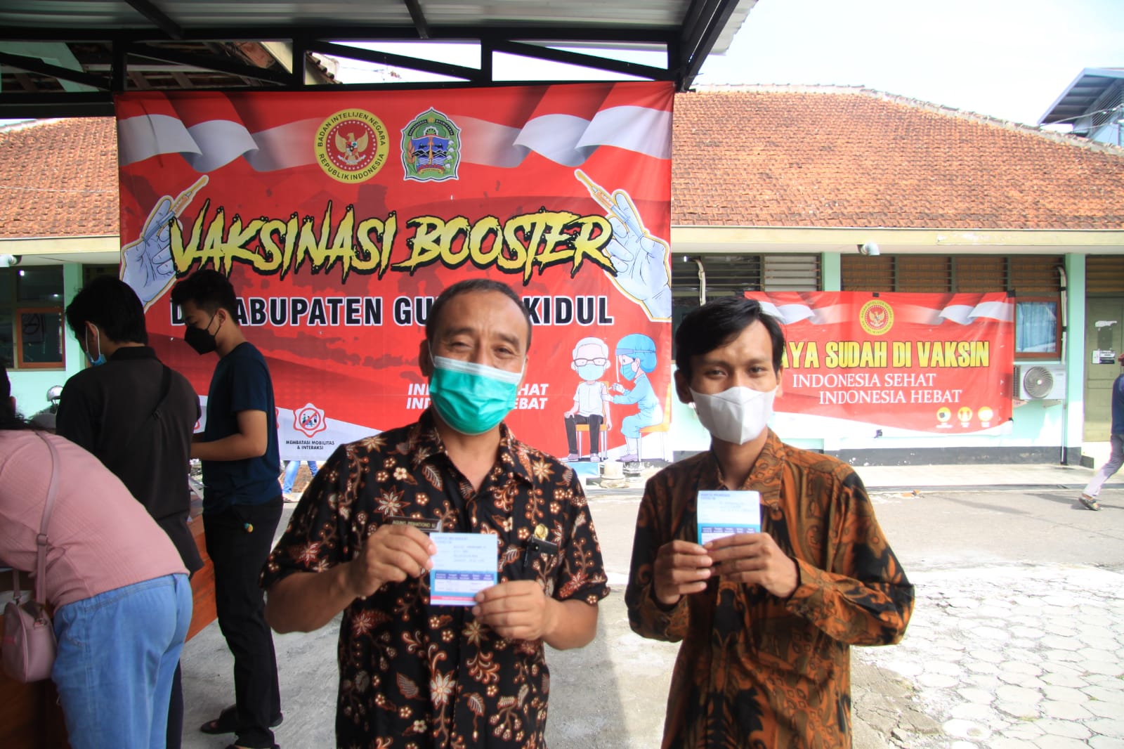 Binda dan Dinas Kesehatan (Dinkes) DIY menggelar vaksinasi booster COVID-19  di Gunung Kidul, Sabtu (12/2)