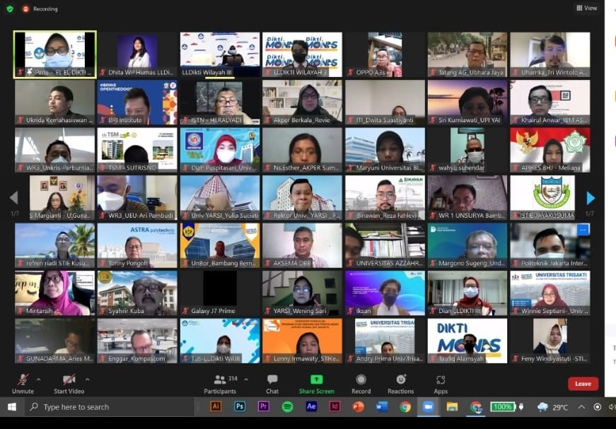 Peluncuran Klinik Dikti Monas, Kamis (17/2) secara daring.