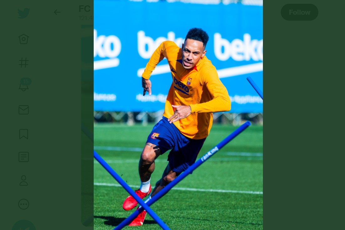 Penyerang anyar Barcelona Pierre-Emerick Aubameyang