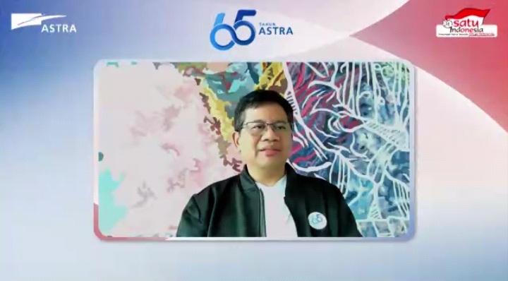 Chief of Corporate Human Capital Development Astra Aloysius Budi Santoso juga Ketua Panitia HUT ke-65 Astra saat konpers virtual,Kamis(17/1)
