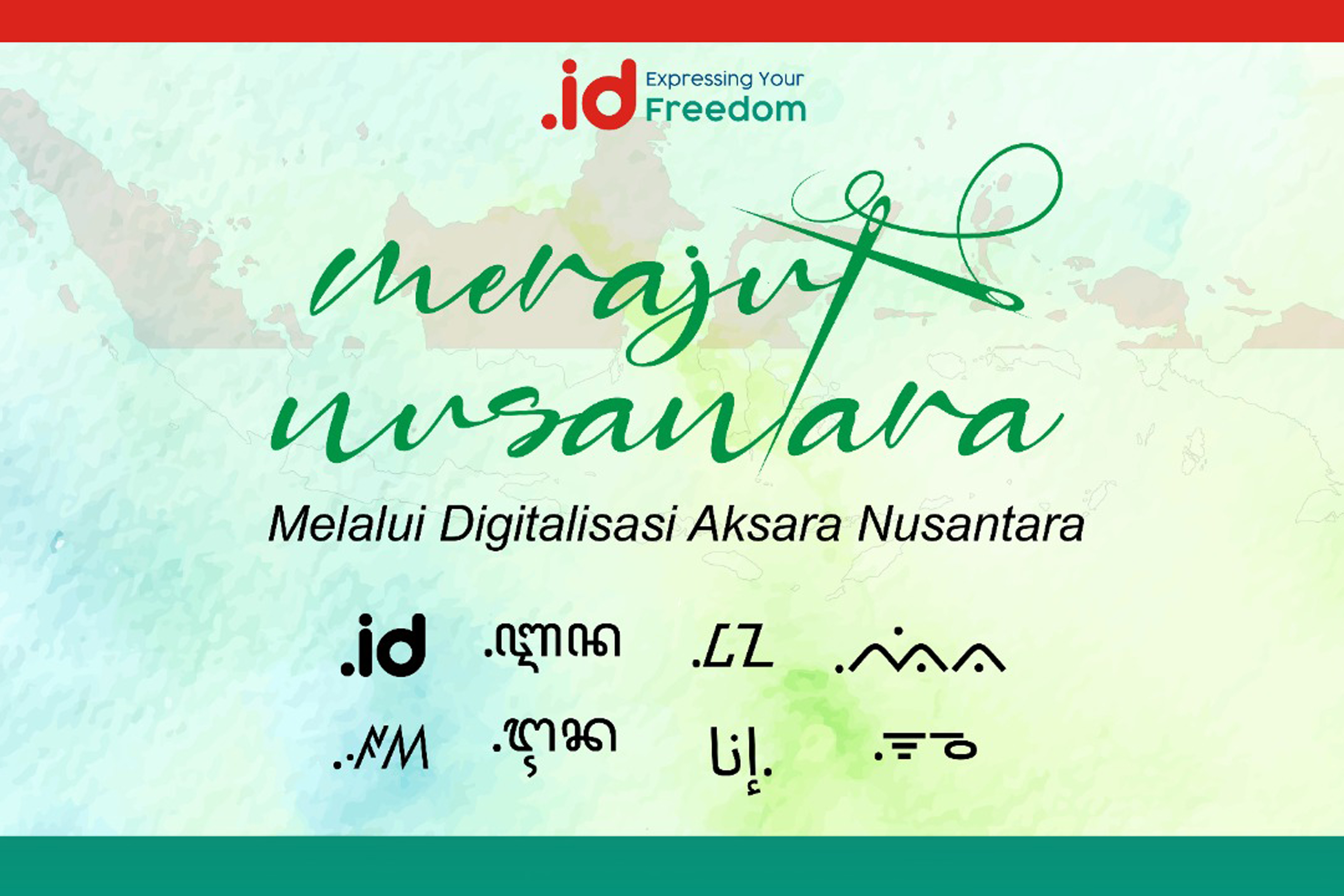 Banner Merajut Nusantara Melalui Digitalisasi Aksara Nusantara.