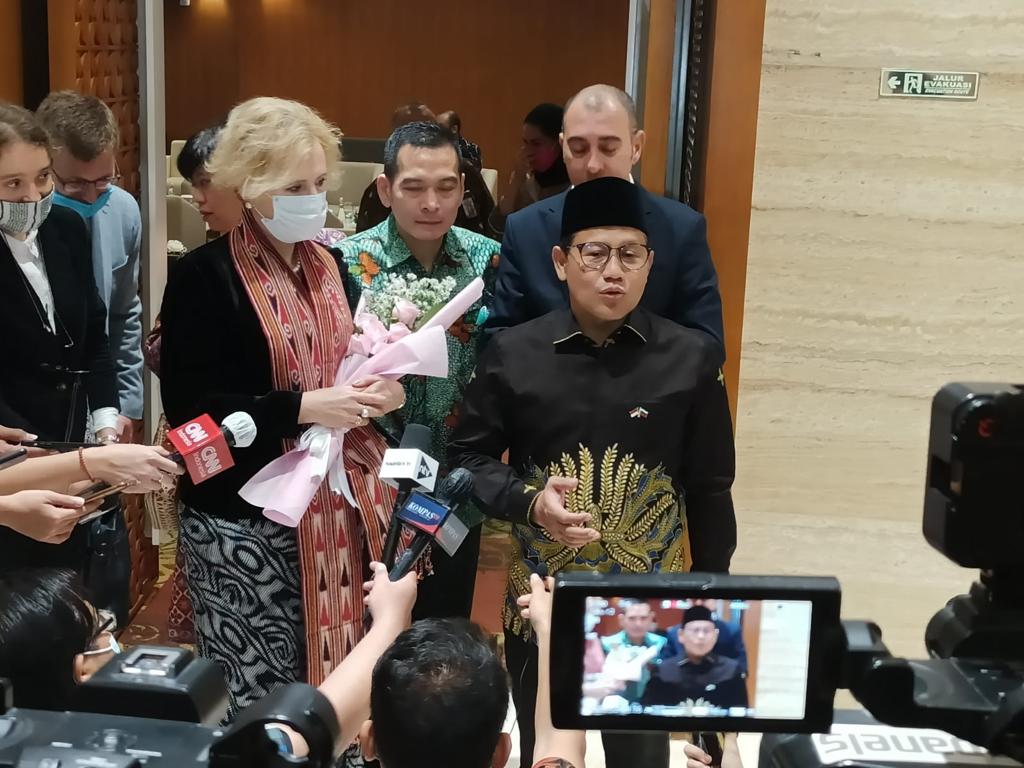 Wakil Ketua DPR RI Muhaimin Iskandar menerima kunjungan Duta Besar Rusia untuk Indonesia Lyudmila Georgievna Vorobieva.