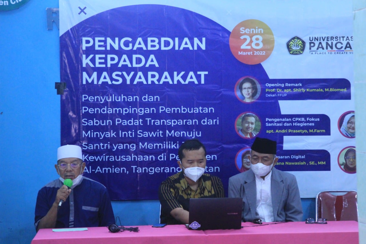 Kegiatan Pengabdian Kepada Masyarakat Universitas Pancasila (UP) dilaksanakan di Pesantren Al-Amien, Tangerang Selatan.