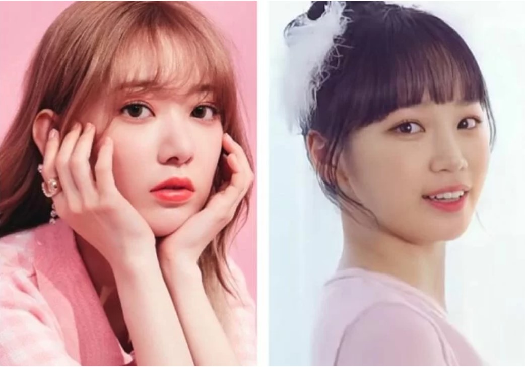 Miyawaki Sakura (kiri) dan Kim Chae Won