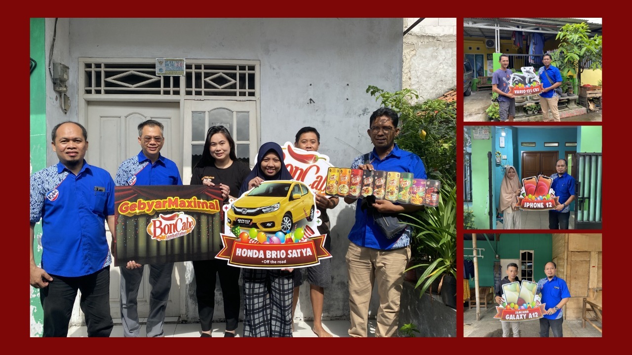 Para pemenang yang beruntung mendapat hadiah dari merek sambal tabur Boncabe.