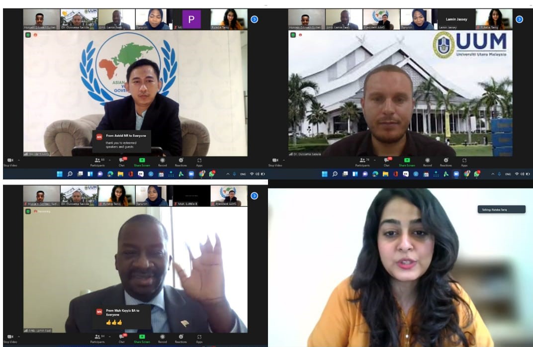 Webinar internasional dengan tema “Fostering the Soft Diplomacy Strategy to Enhance Global Cooperation in the Asia Africa Region”.