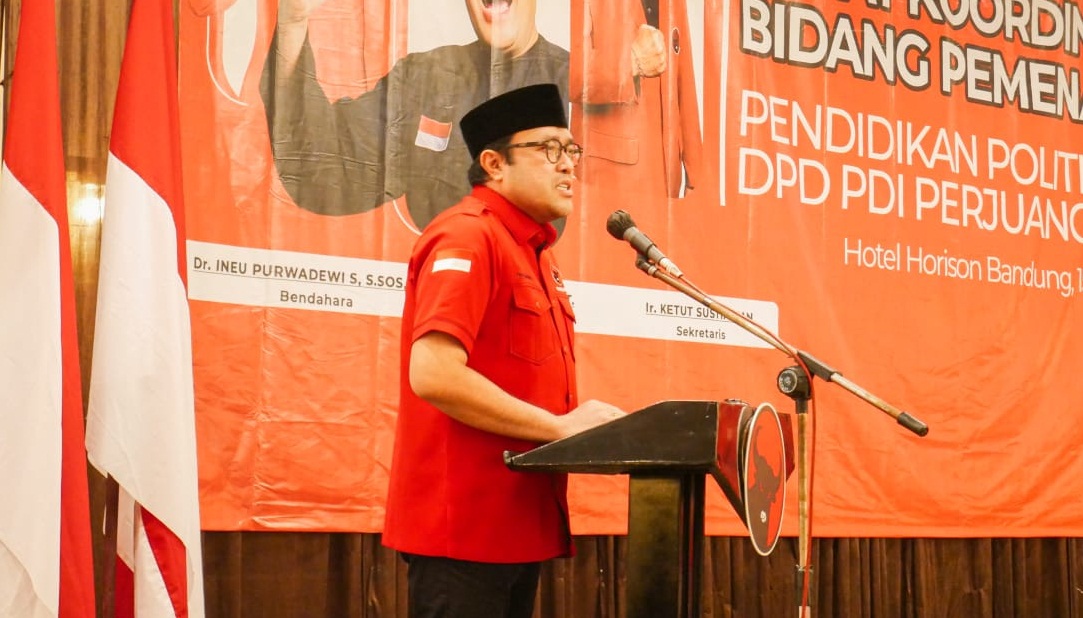 Rakor Bidang Pemenangan Pemilu PDIP Jabar, di Bandung, Selasa (15/3).