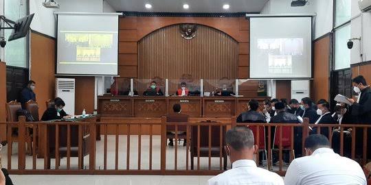 Suasana sidang kasus unlawfull killing laskar FPI di Pengadilan Negeri Jakarta Selatan beberapa waktu lalu.