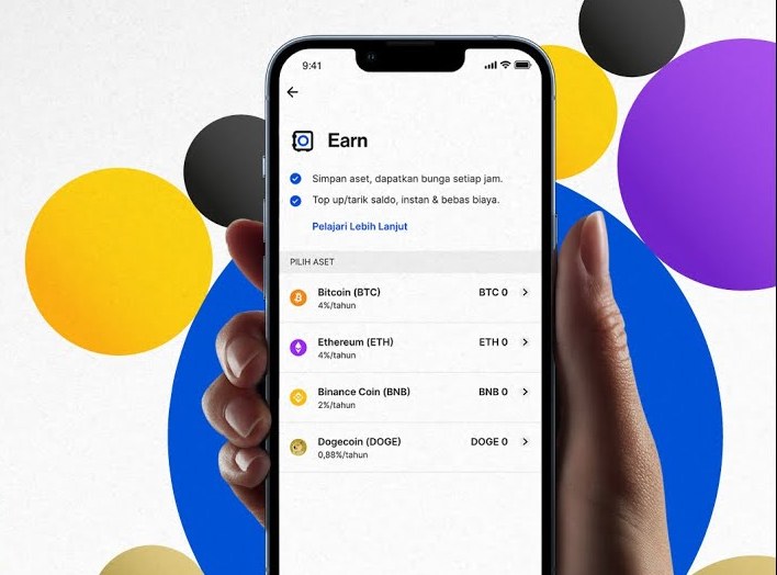 Aplikasi Pintu Earn untuk penguna yang menyimpan aset kripto stabelcoin. 