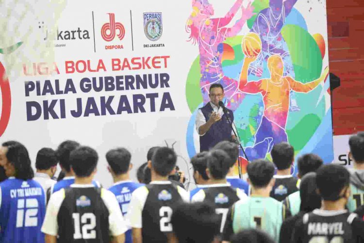 Buka Liga Basket Piala Gubernur, Anies Harap Bibit-bibit Baru Pebasket Bisa Berkembang 