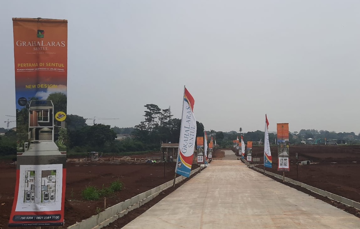 Lahan yang sudah disiapkan untuk klaster Londong di Graha Laras Sentul.