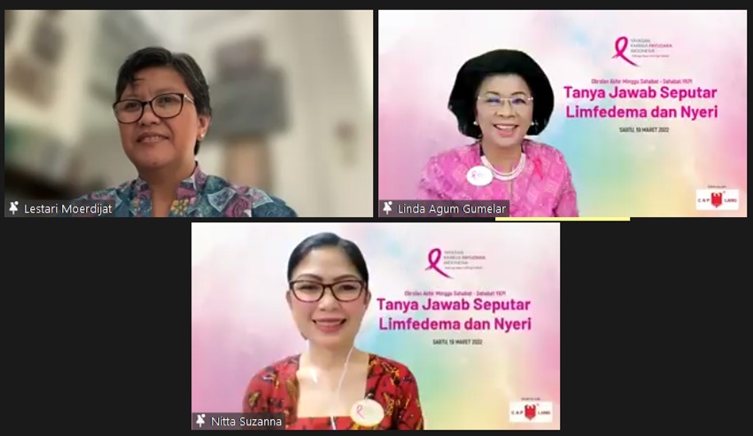 'Obrolan Akhir Minggu Sahabat-sahabat YKPI: Tanya Jawab Seputar Limfedema dan Nyeri' yang digelar oleh Yayasan Kanker Payudara Indonesia