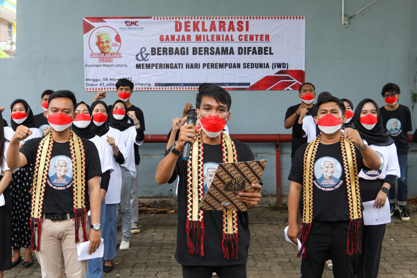  Ganjar Milenial Bandar Lampung mendeklarasikan Gubernur Jawa Tengah Ganjar Pranowo untuk Presiden 2024, Minggu (6/3)
