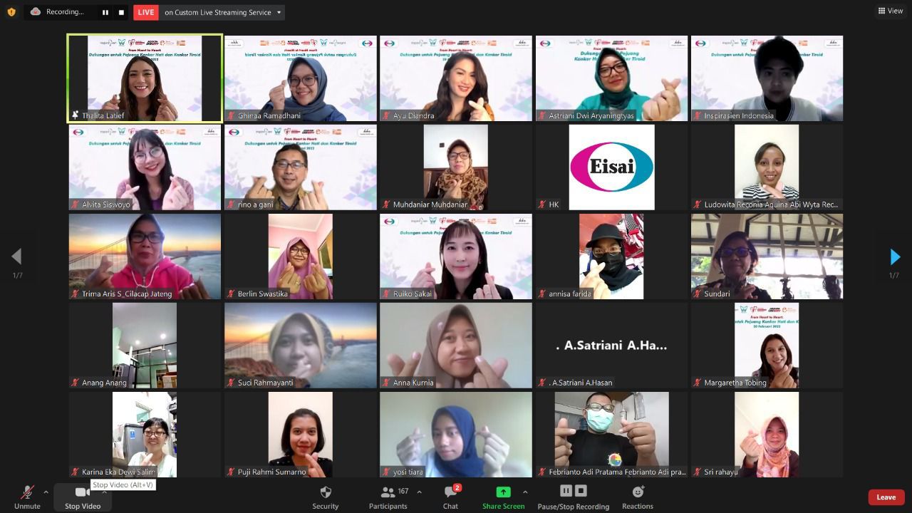  Webinar 'From Heart to Heart: Dukungan untuk Pejuang Kanker Hati dan Kanker Tiroid'.