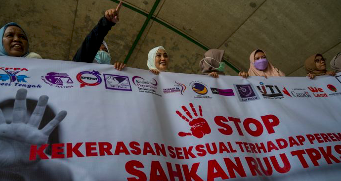 Aksi Masyarakat meminta pengesahan RUU TPKS.