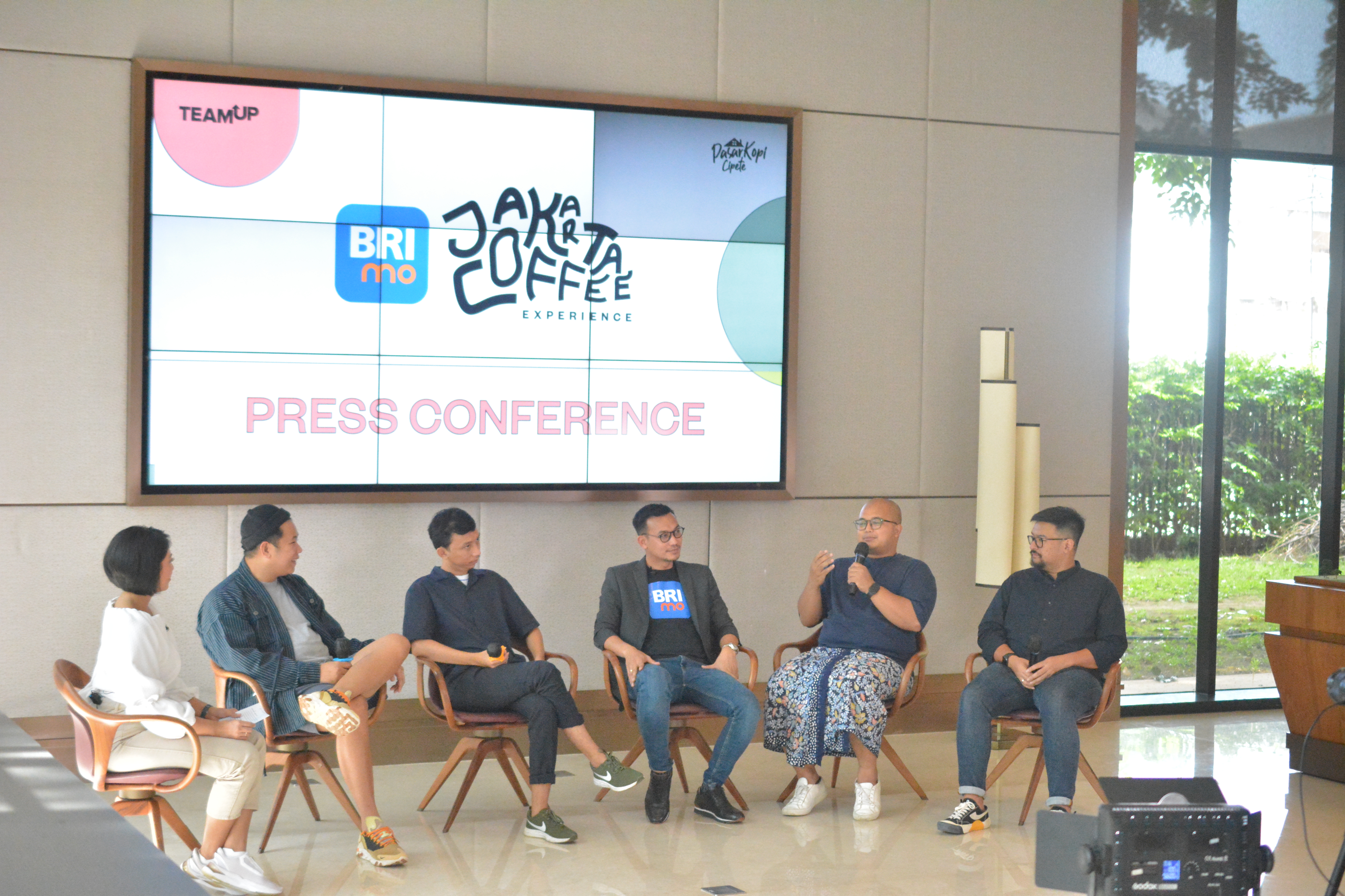 Jumpa media BRImo Jakarta Coffee Experience 2022 di Jakarta, Selasa (22/3). 