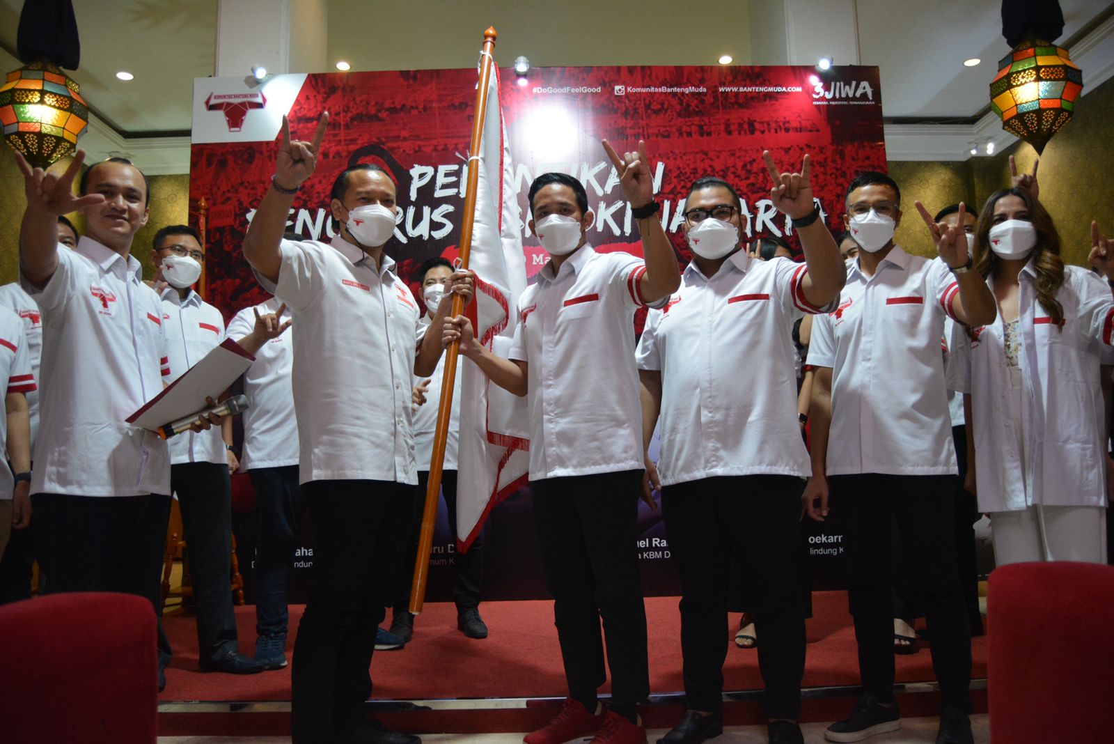 Pelantikan pengurus Komunitas Banteng Muda (KBM) DKI Jakarta, di Jakarta, bertekad ikut memberantas stunting di DKI.