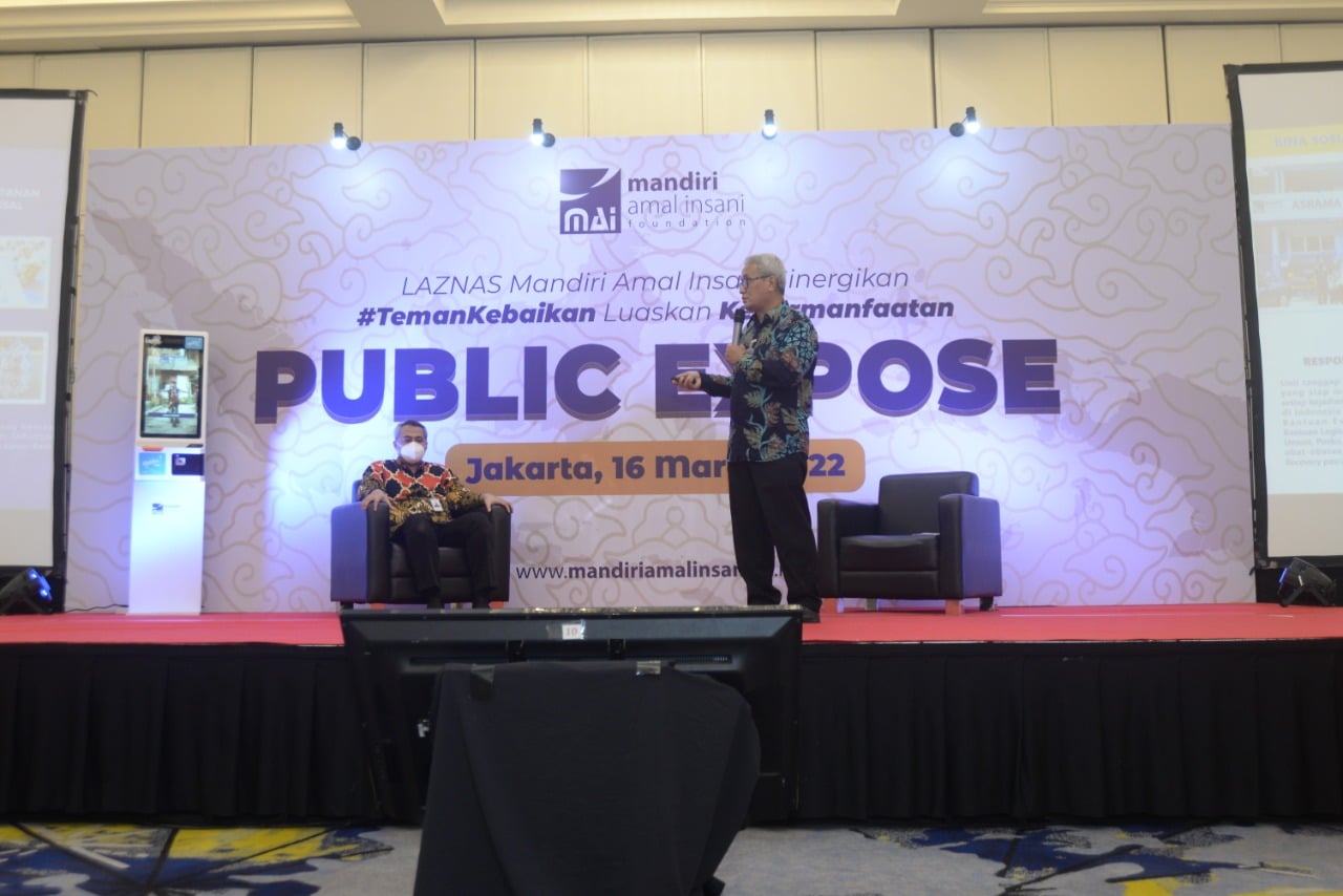 Laznas Mandiri Amal Insani (MAI) menggelar Public Expose 2022 yang diselenggarakan secara langsung di Gedung Menara Mandiri, Jakarta.