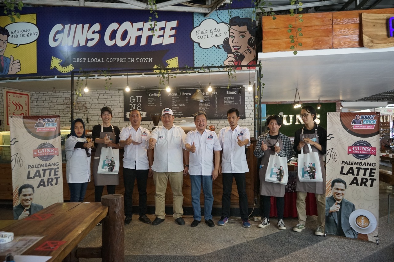 Kontes latte art yang digelar Sobat Erick di Palembang, Sumatra Selatan.