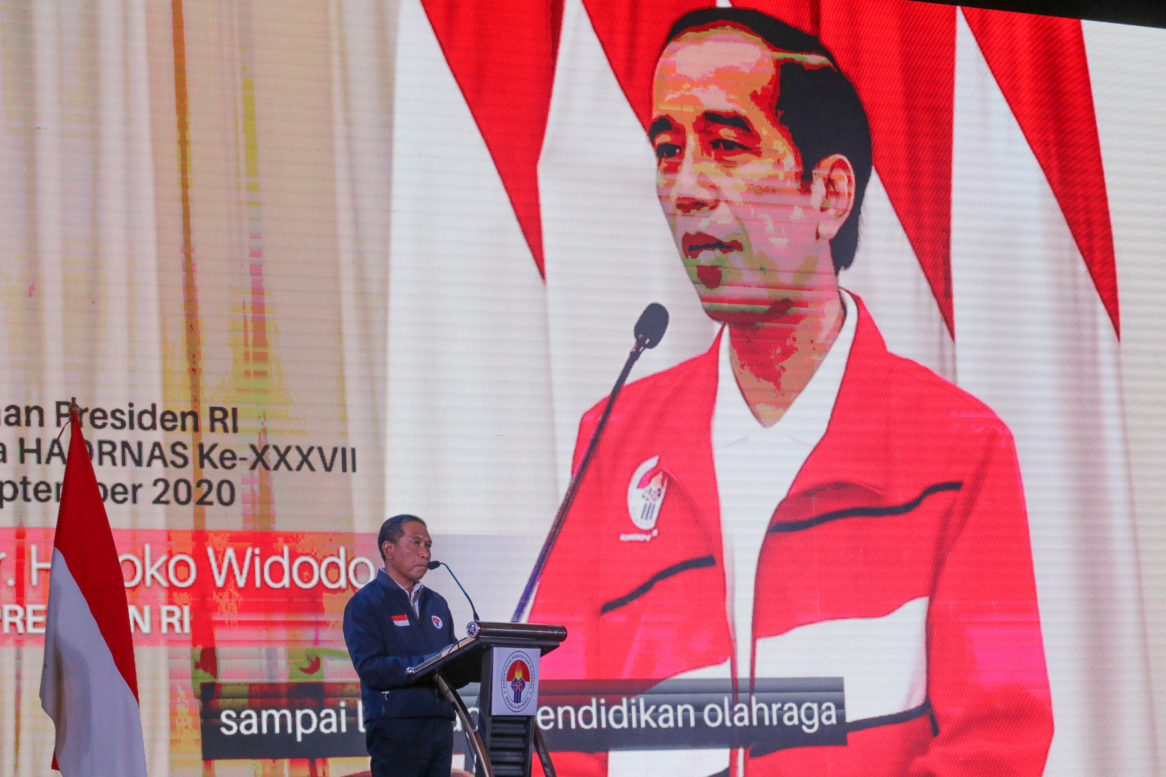 Menpora Zainudin Amali memaparkan Desain Besar Olahraga Nasional di Gading Serpong, Tangerang, Banten, Selasa (8/3/2022). 