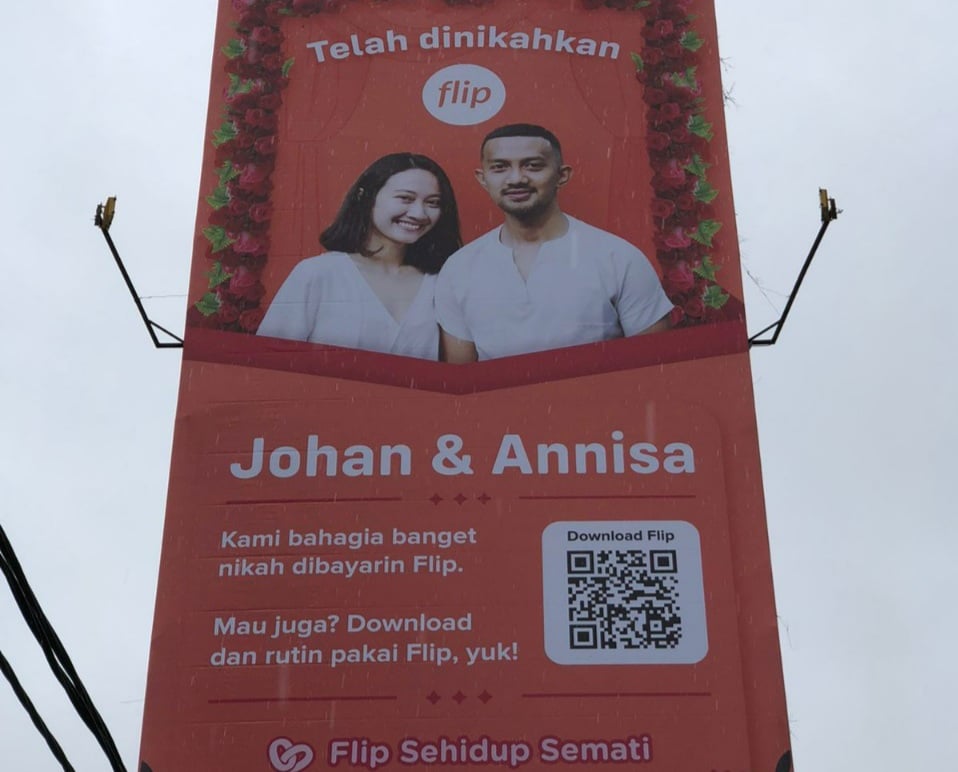 Billboard pengumuman pemenang #FlipSehidupSemati