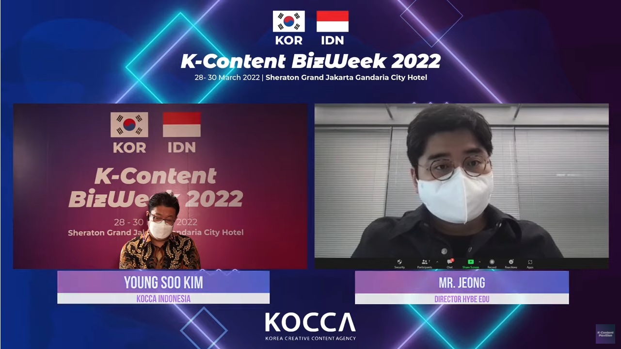  K-Content BizWeek 2022 untuk mempertemukan para pelaku usaha industri animasi atau karakter Korea Selatan (Korsel) dan Indonesia. 