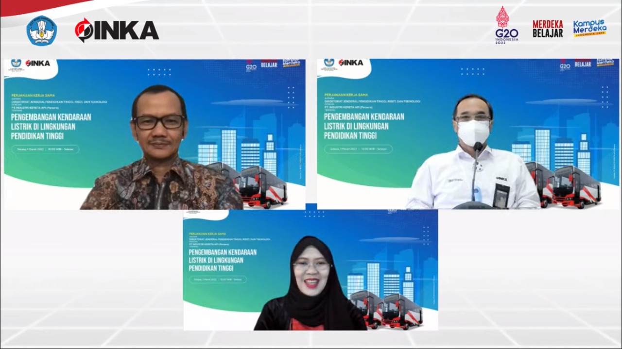 Ditjen Diktiristek gandeng PT Inka dalam pengembangan kendaraaan listrik.