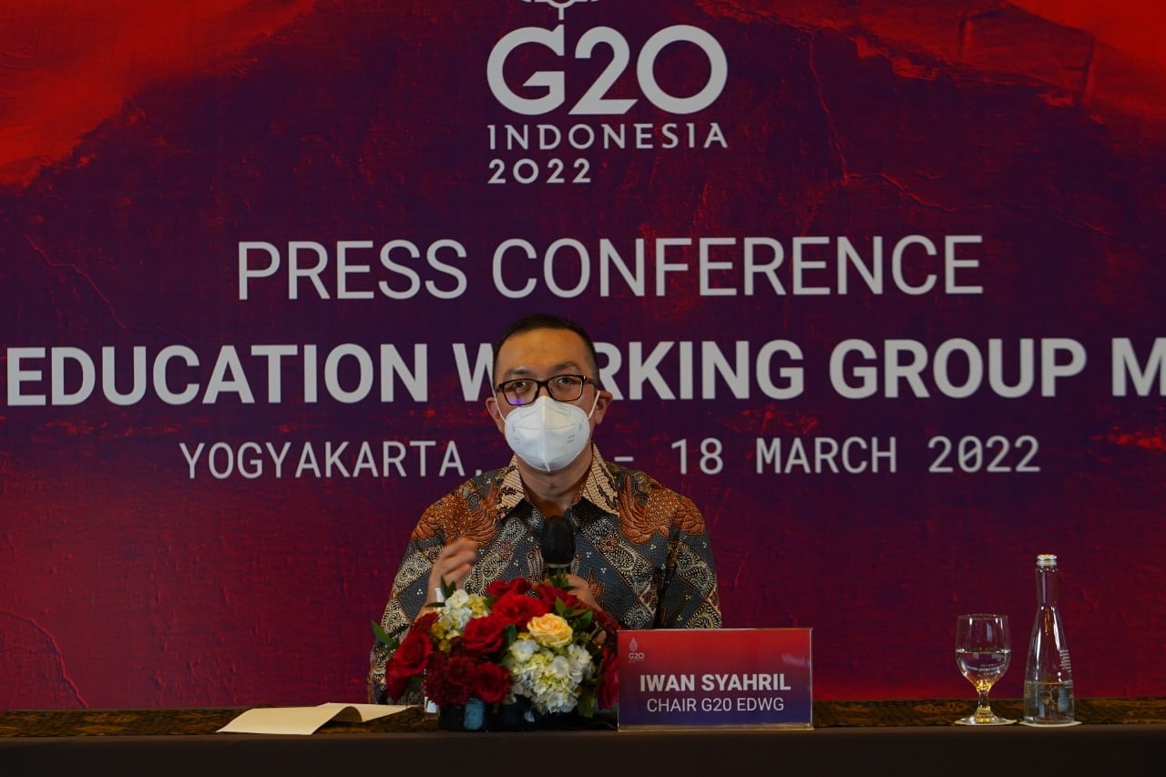 Konferensi pers hasil pertemuan perdana EdWG G20
