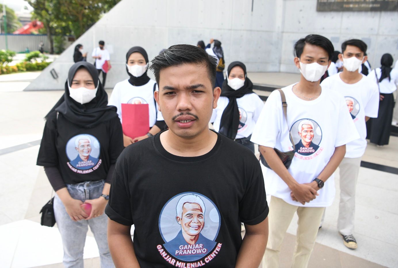 Gaanjar Milenial Sumsel deklarasi mendukung Gubernur Jateng Ganjar Pranowo menjadi Presiden di 2024,di Palembang, Rabu (2/3)