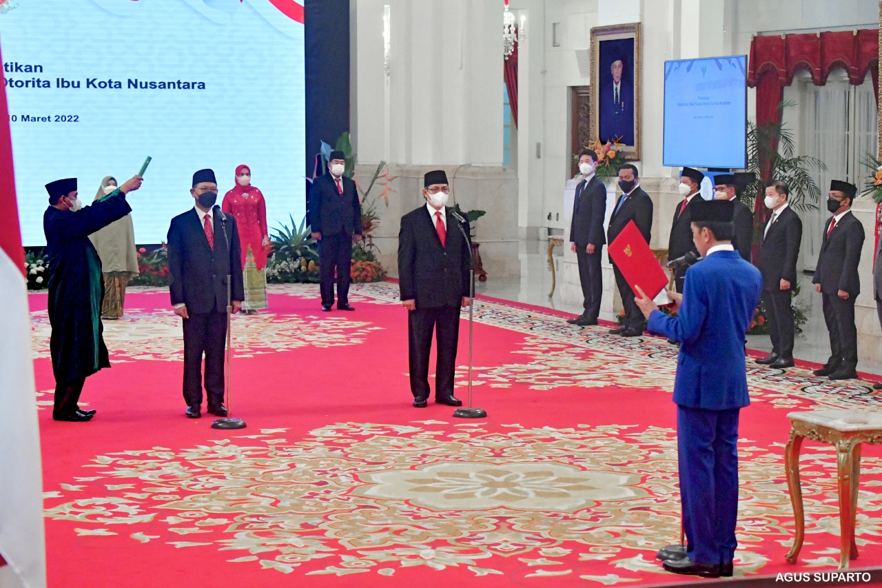 Pelantikan Bambang Susantono dan Dhony Rahajoe sebagai Kepala dan Wakil Kepala Otorita IKN