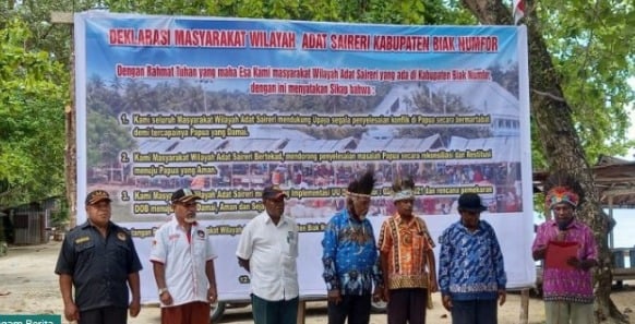 Masyarakat wilayah adat Saireri Biak Numfor gelar deklarasi dukung keberlanjutan implementasi Otsus dan DOB.