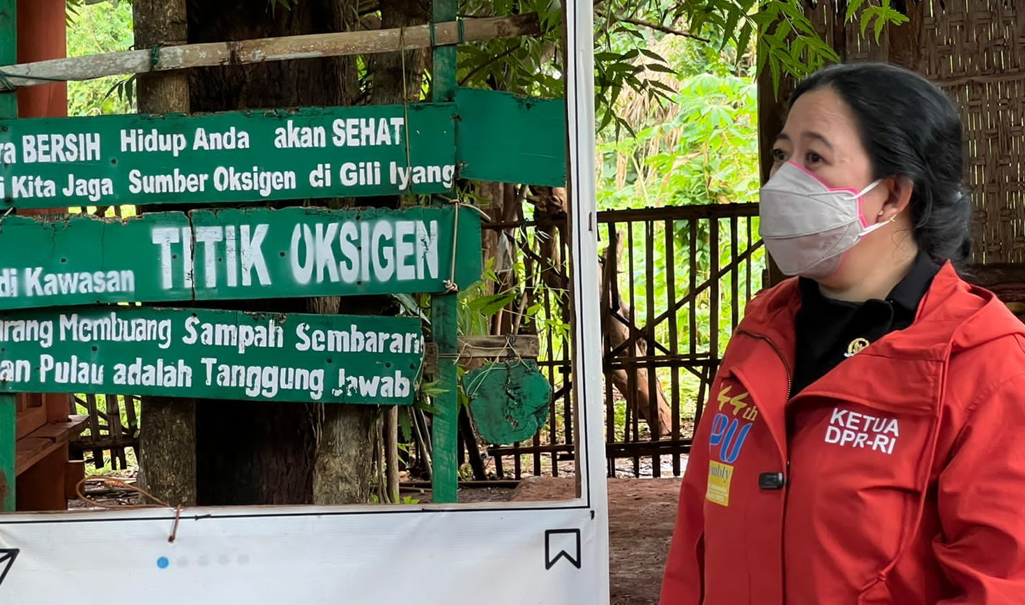 Ketua DPR Puan Maharani saat berkunjung ke Pulau Gili Iyang, Sumenep, Jawa Timur.