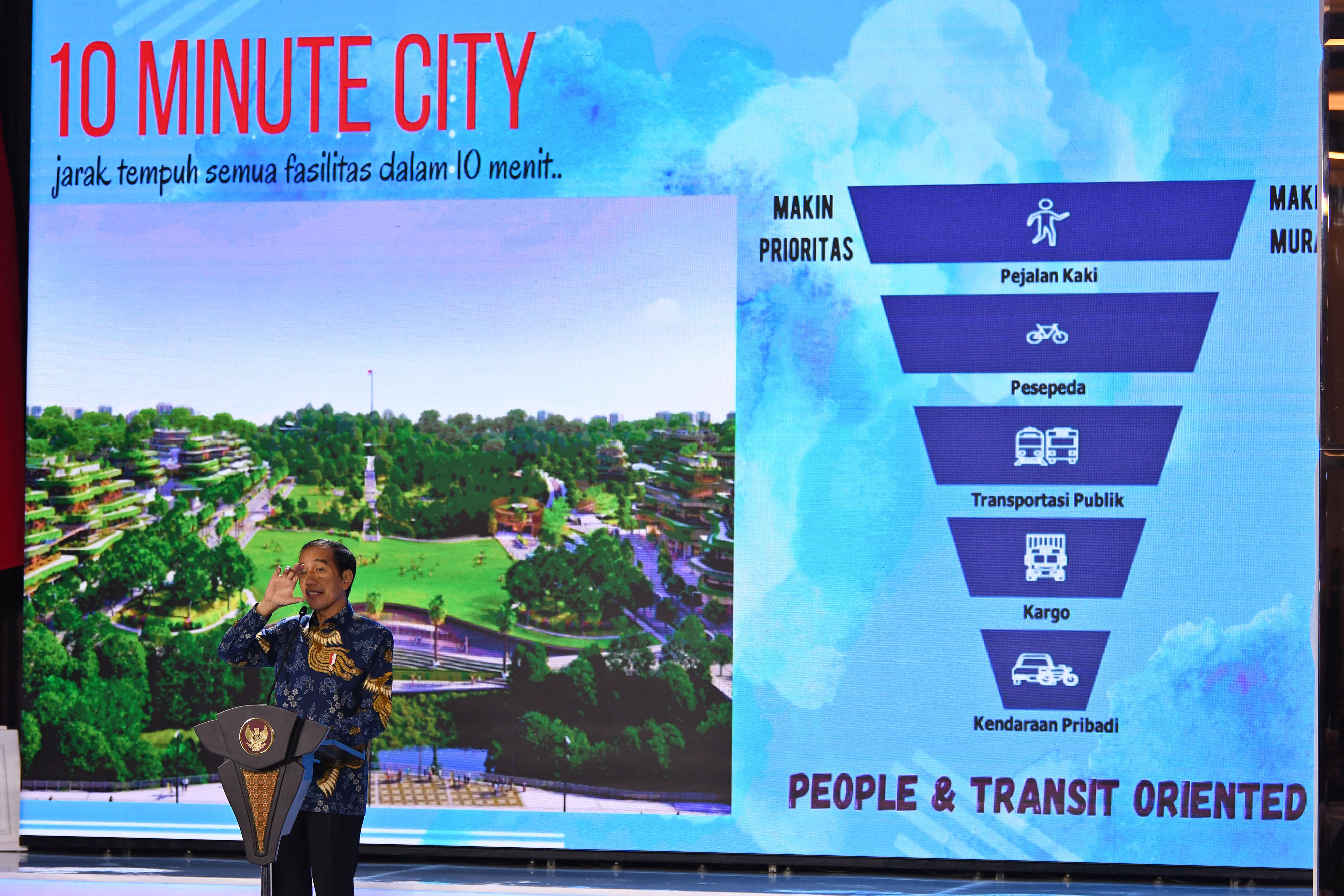 Presiden Joko Widodo menyampaikan paparan tentang pembangunan Ibu Kota Negara (IKN) Nusantara