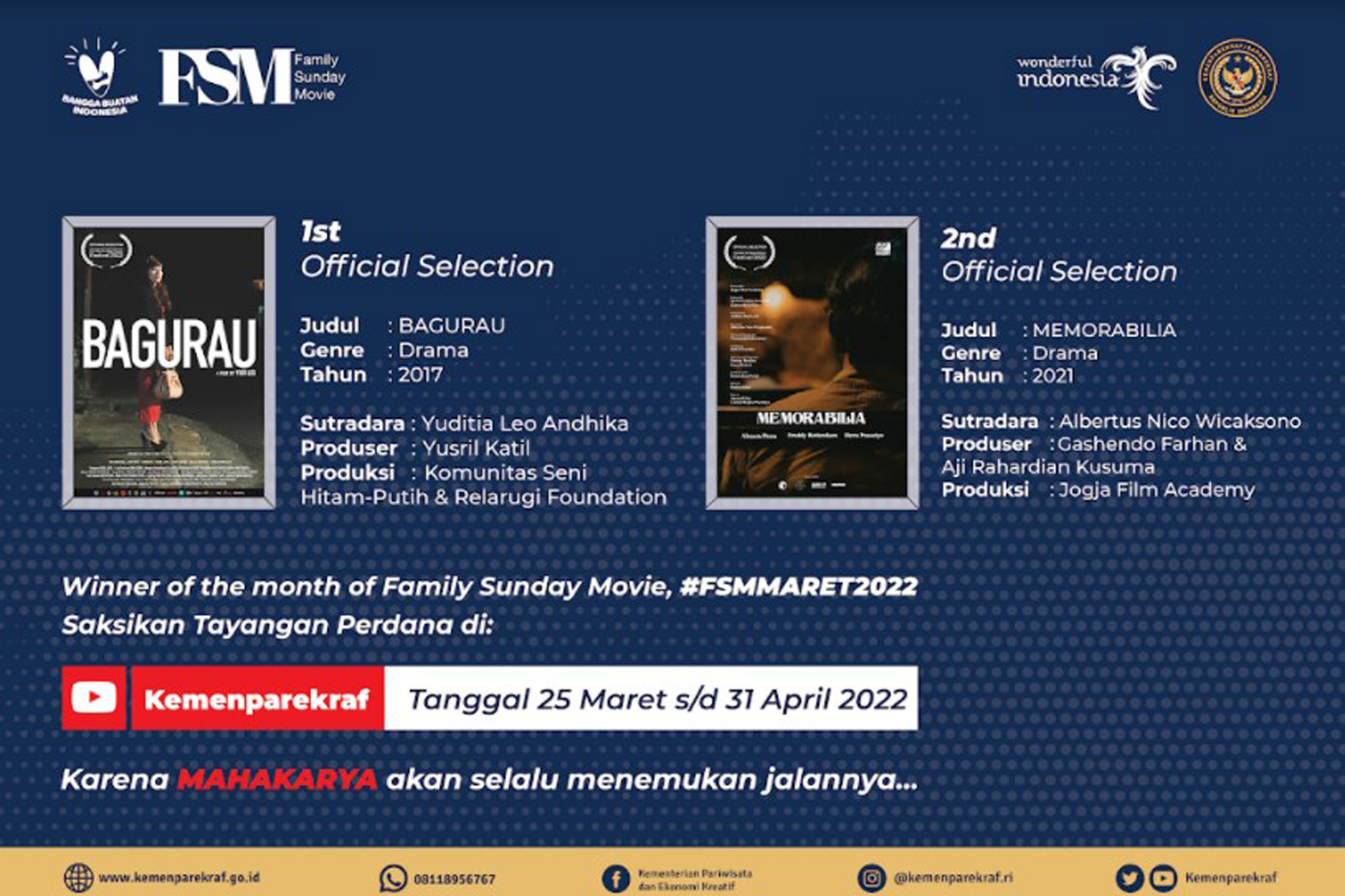 Bagurau dan Memorabilia Jadi Dua Film Terbaik di FSM