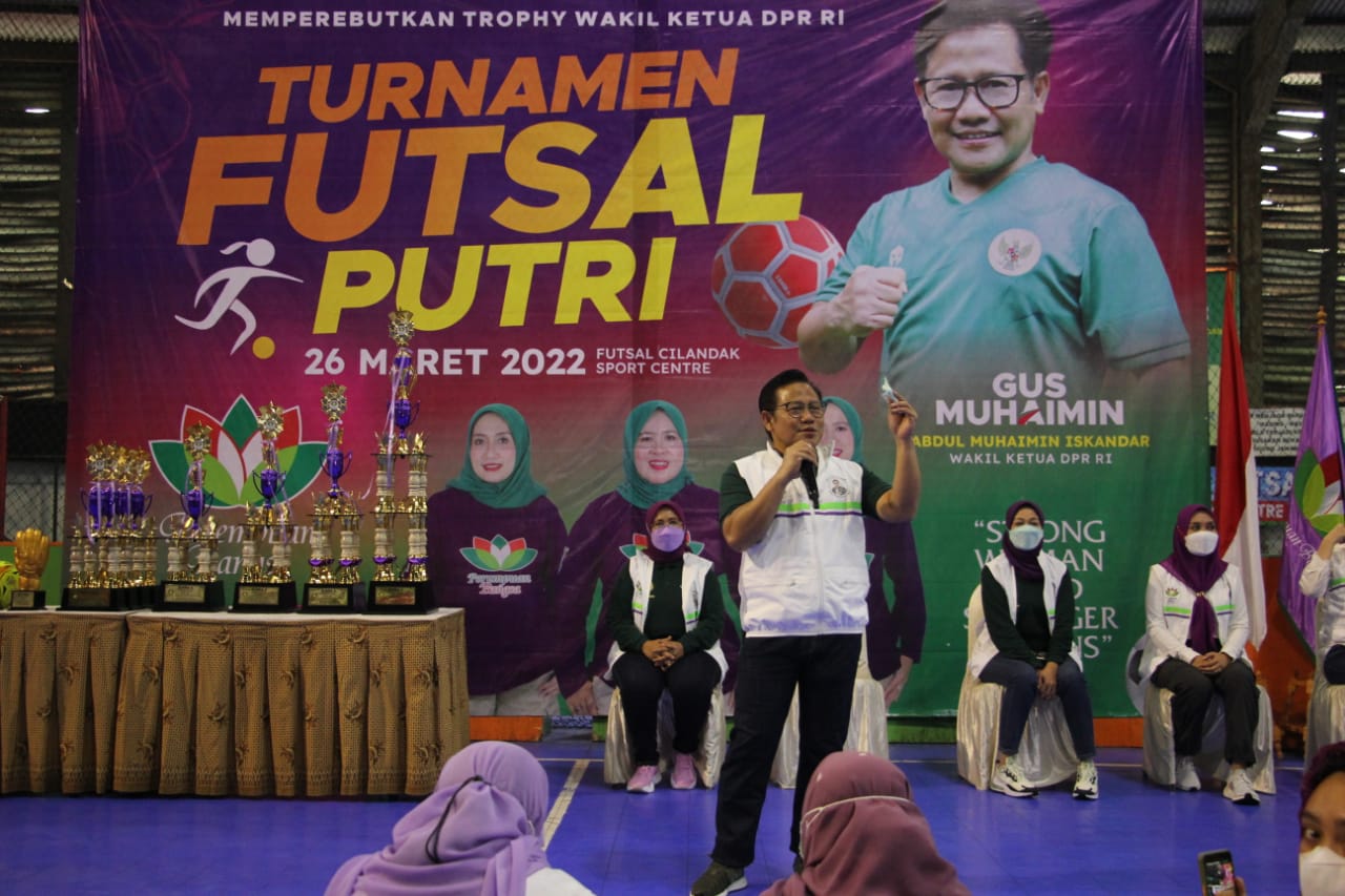 Turnamen Futsal Putri dalam rangka Harlah ke-23 Perempuan Bangsa di Jakarta, Sabtu (26/3).