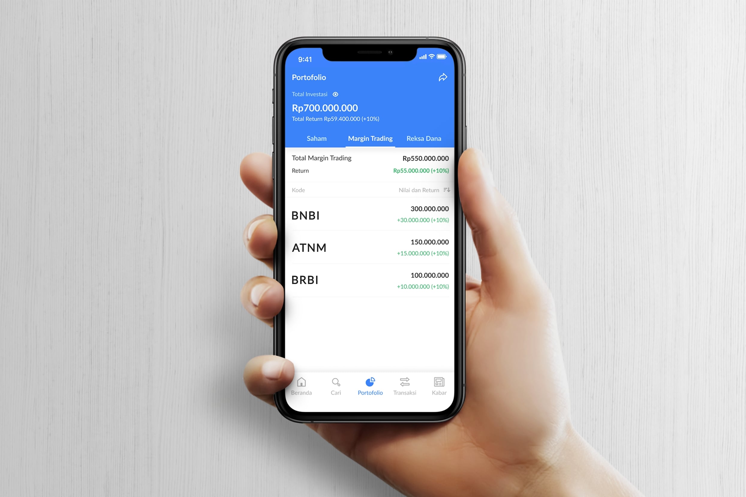 Ilustrasi transaksi margin di p;atform Ajaib