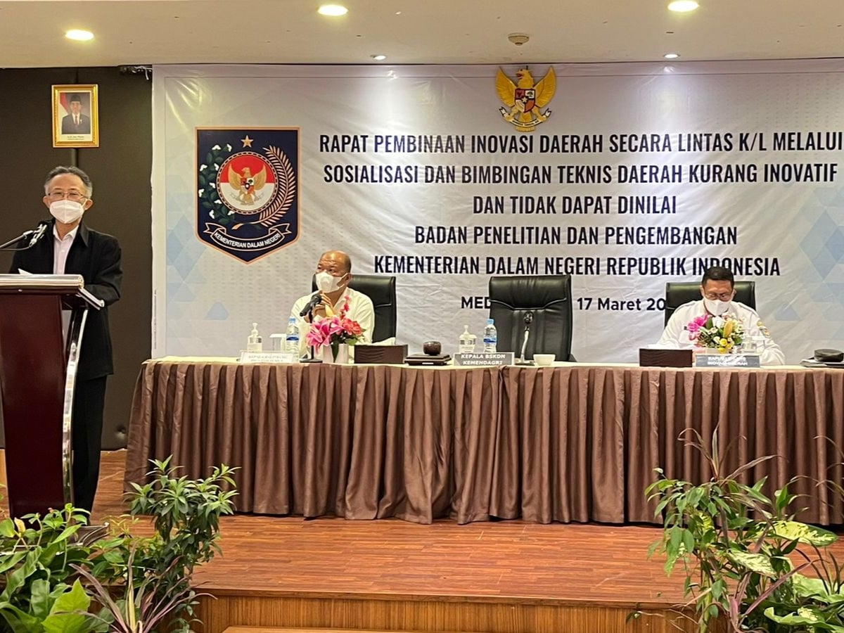 Sosialisasi dan Bimbingan Teknis Inovasi Daerah pada Daerah Kurang Inovatif dan Tidak Dapat Dinilai, di Medan, Rabu (16/3).