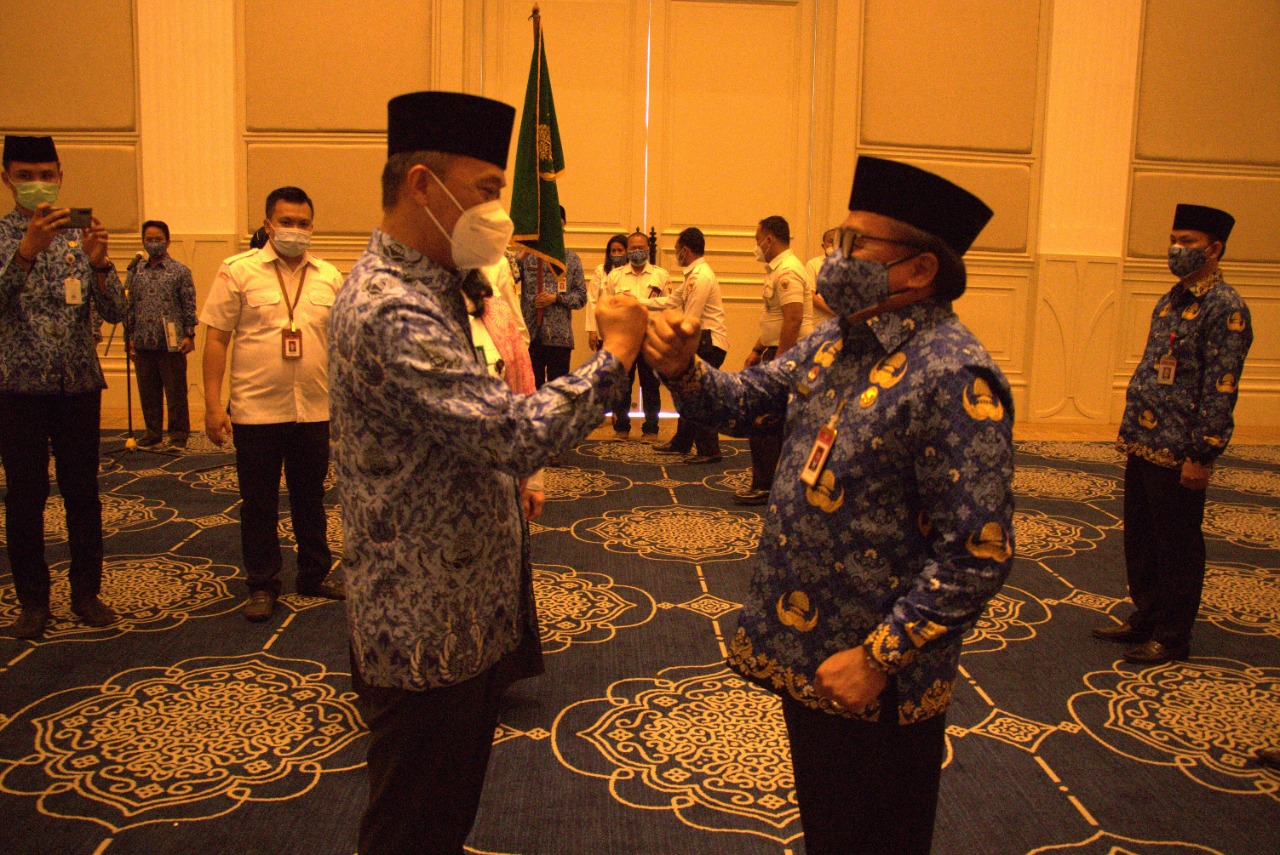 Dewan Pengurus Korps Pegawai Negeri (DP Korpri) Badan Pembinaan Ideologi Pancasila (BPIP) dikukuhkan di Jakarta, Senin (7/3/2022)