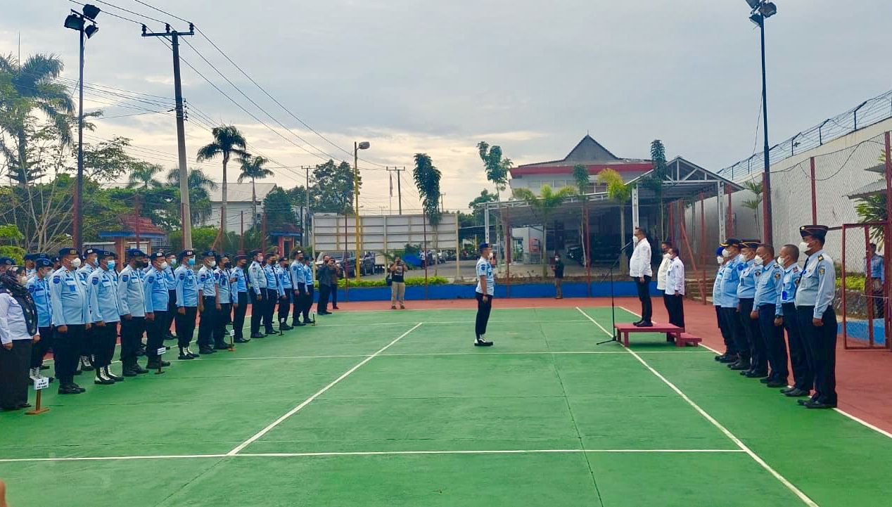 Apel Bersama Kanwil kemenkumham Babel dan BNN di Lapas Kelas II1 Pangkalpinang