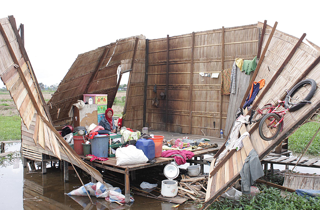 Ilustrasi bencana puting beliung di Kalimantan Selatan